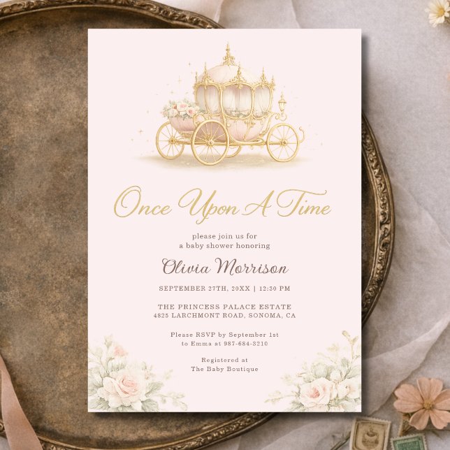 Once Upon A Time Princess Carriage Baby Shower Einladung (Von Creator hochgeladen)