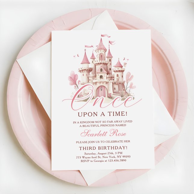 Once Upon a Time Princess Castle Girl Birthday Einladung (Von Creator hochgeladen)