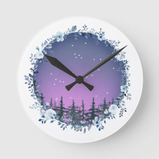 Once upon a winter dusk wall clock runde wanduhr
