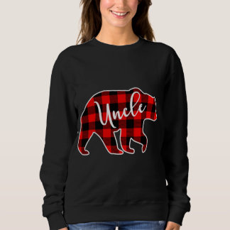 Oncle Bear Red Kariert Matching Family Christmas Sweatshirt