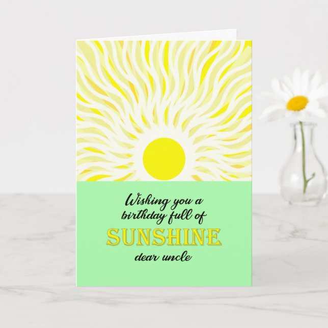 Oncle Birthday Bright Sunshine Card Karte (Kleine Pflanze)