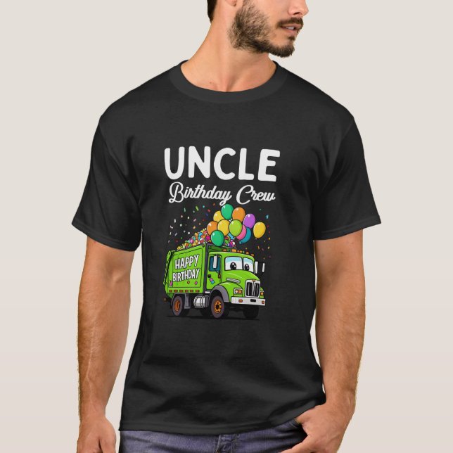Oncle Birthday Crew Boys Garbage Truck Bday Family T-Shirt (Vorderseite)