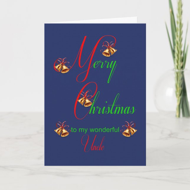 Oncle Christmas Scrolls Holiday Card Feiertagskarte (Vorderseite)