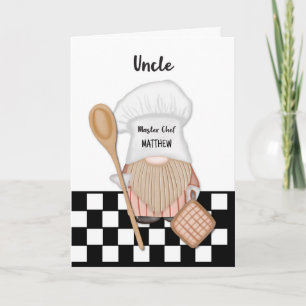 Oncle Personalize Vathers Day Whimsical Gnome Koch Karte