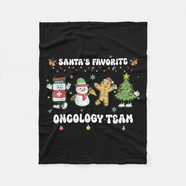 Oncology Christmas Crew Chemotherapy Nurse Techs N Fleecedecke (Vorderseite)