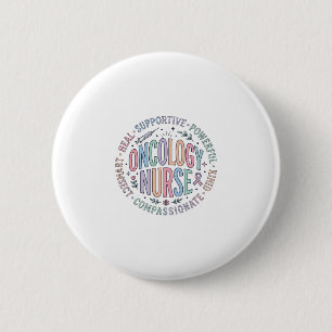 Oncology-Krankenschwester-Kreis-Zitat Florales Shi Button