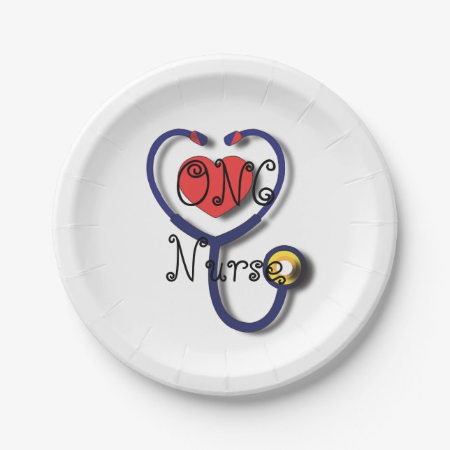 Oncology Nurse Abschluss 7" Round Paper Plate! Pappteller (Vorderseite)