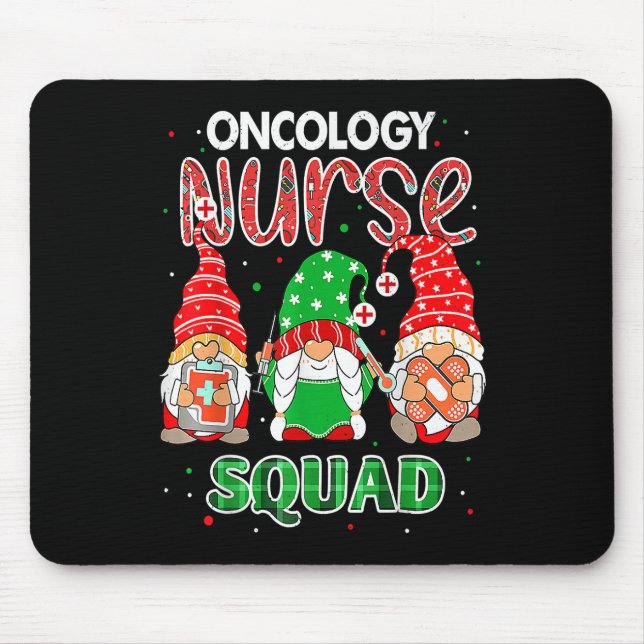 Oncology Nurse Squad Christmas Gnomes RN Matching Mousepad (Vorne)