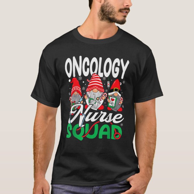 Oncology Nurse Squad Gnomes Stethoscope Hematology T-Shirt (Vorderseite)