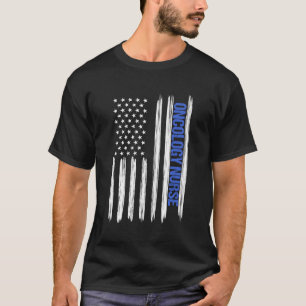 Oncology Nururse American Flag Nurses T-Shirt