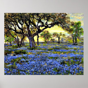 Onderdonk - Alter Eichenbaum und Bluebells Poster