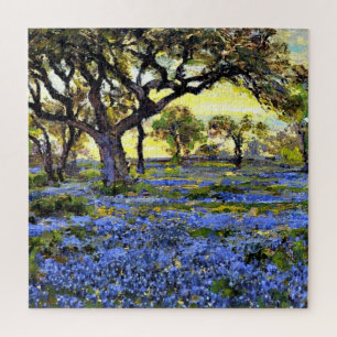Onderdonk - Alter Eichenbaum und Bluebonnets Puzzle