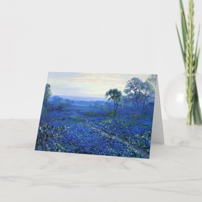 Onderdonk - Bluebonnet-Landschaft mit Cacti, Road, Karte (Vorderseite)