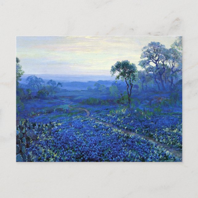 Onderdonk - Bluebonnet-Landschaft mit Cacti, Road, Postkarte (Vorderseite)