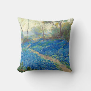 Onderdonk - Ein Abhang mit Bluebonnets - Texas Kissen