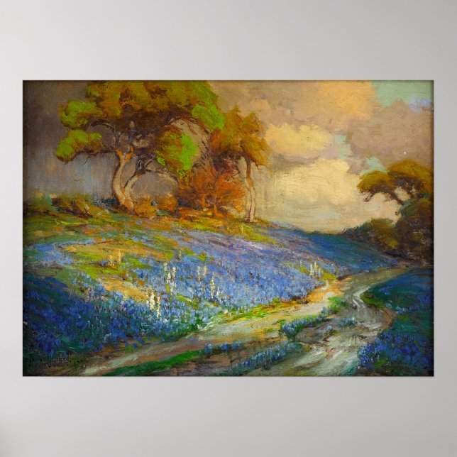 Onderdonk - Spätnachmittag in Bluebonnets SW Texas Poster (Vorne)