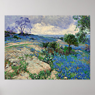 Onderdonk - Texas Landschaft mit Bluebonnets Poster