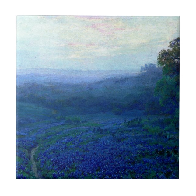 Onderdonk - Weg durch ein Feld der Bluebonnets Fliese (Vorderseite)
