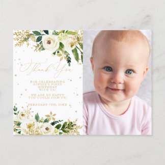 Onderland First Birthday Foto Vielen Dank Postkarte