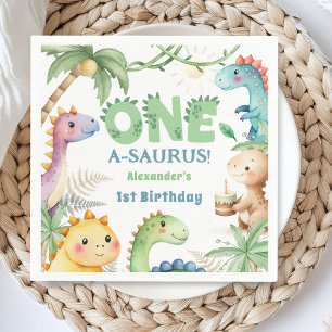 One A-Saurus Boy Dinosaur 1. Geburtstag Serviette