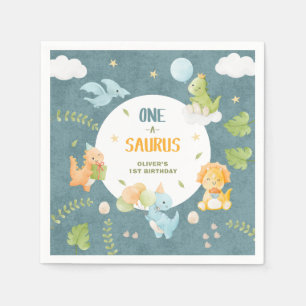 One-A-Saurus Dinosaur 1. Geburtstagsfeier Serviette