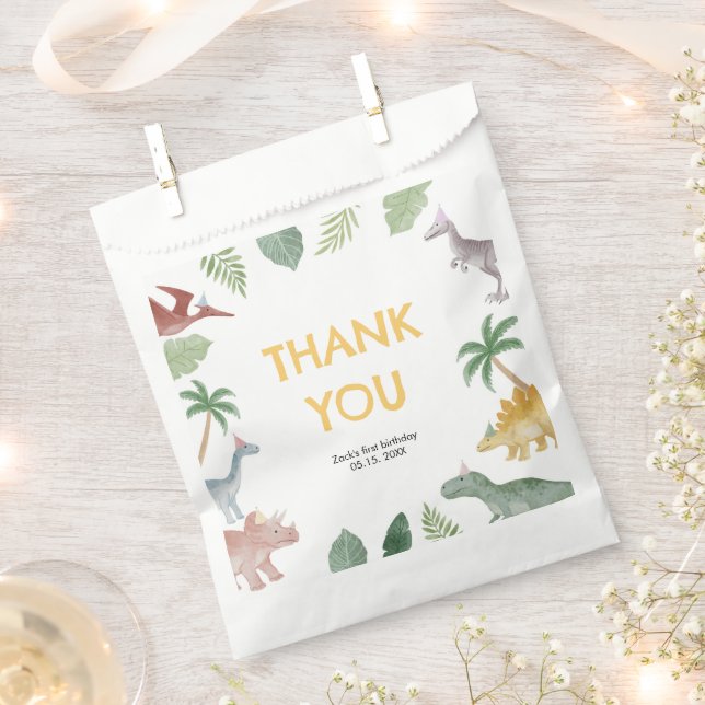 One A Saurus Dinosaur Boy Birthday Favor Bags Geschenktütchen (Ausgeschnitten)