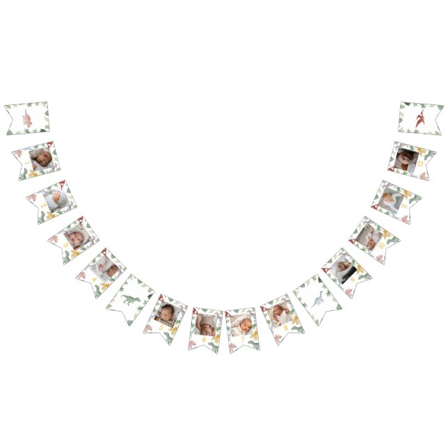 One A Saurus Dinosaur Boy Birthday Photo Banner (Alle)