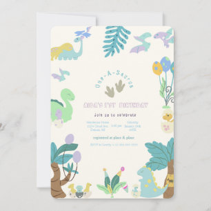 One-A-Saurus Dinosaur Geburtstag Einladung