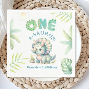 One A-Saurus Triceratops Dinosaur 1. Geburtstag Serviette