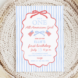 One All American Girl 4th of July 1st Birthday Einladung
