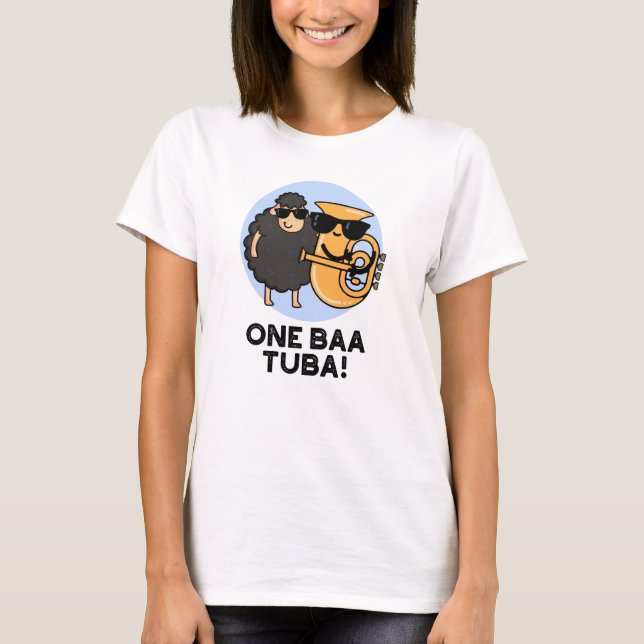 One Baa Tuba Funny Music Sheep Puff T-Shirt (Vorderseite)
