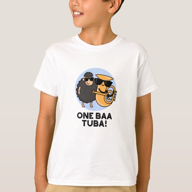 One Baa Tuba Funny Music Sheep Puff T-Shirt (Vorderseite)