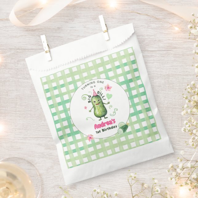 One Big Dill Pickle First Birthday Pink Geschenktütchen (Ausgeschnitten)