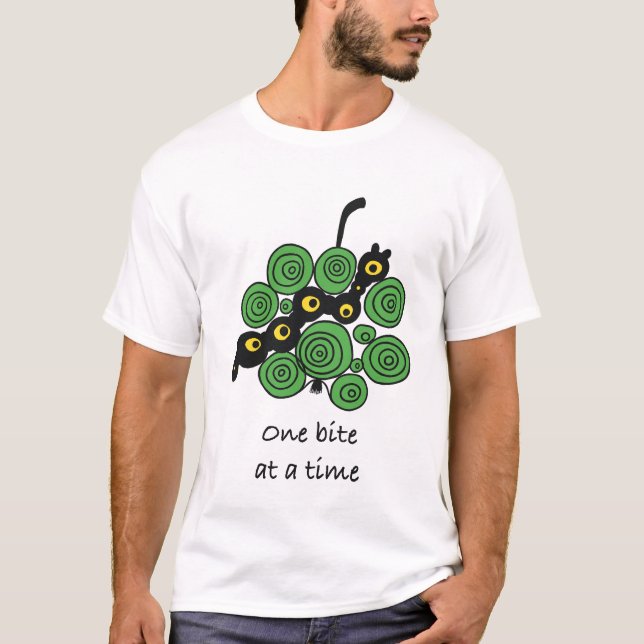 One Bite at a Time Worm T-Shirt (Vorderseite)