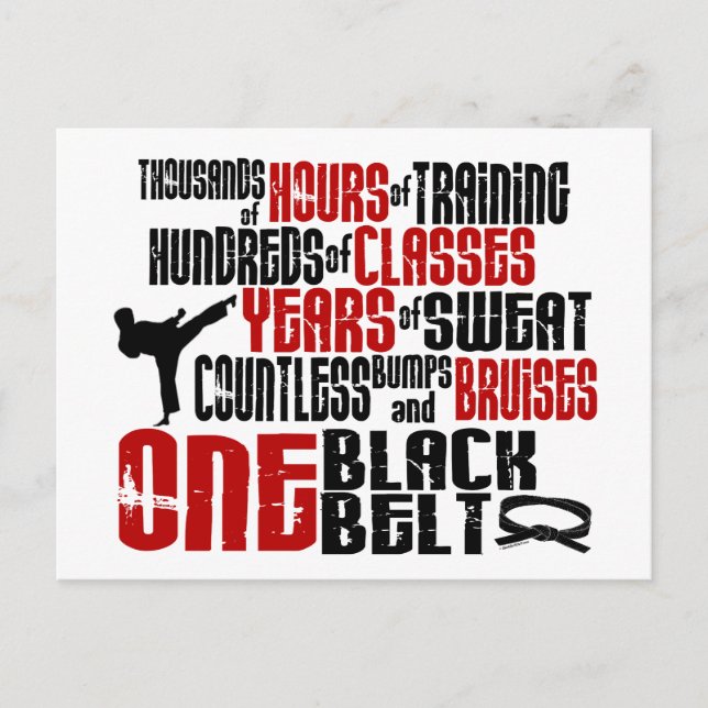 ONE Black Belt 2 KARATE T - SHIRT & APPAREL Postkarte (Vorderseite)
