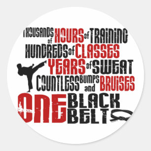 ONE Black Belt 2 KARATE T - SHIRT & APPAREL Runder Aufkleber