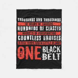 One Black Belt Funny Martial Arts Karate Taekwondo Fleecedecke