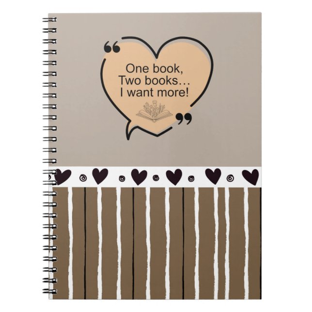 One Book, Two Books... I Want More! Notizblock (Vorderseite)