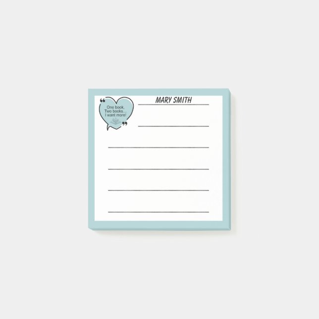 One Book, Two Books... I Want More!  Post-it Klebezettel (Vorderseite)