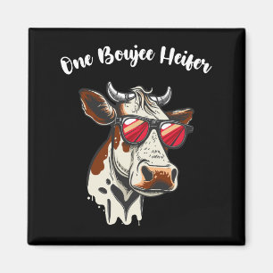 One Boujee Heifer Funny Cow Vintag Retro Magnet