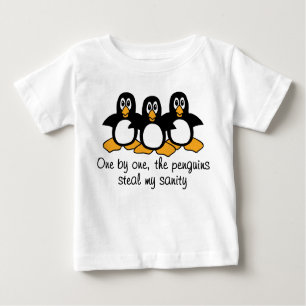 One by One The Pinguins Funny Sprichwort Design Baby T-shirt