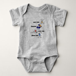 One Can Toucan Red Can Blue Can Baby Bodysuit Strampler