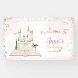 One-ce Upon A Time Princess 1st Birthday Party Banner