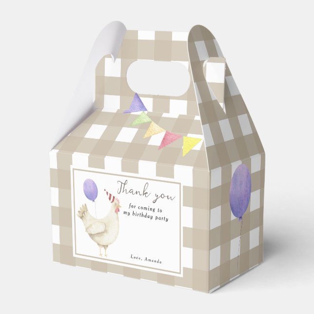 One Chick Erster Geburtstag Danke Geschenkschachtel (Vorderseite)