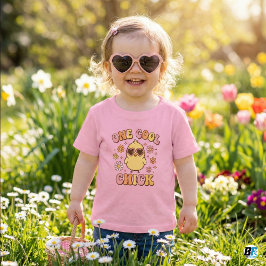 One Cool Chick | Retro Groovy Easter Spring Kleinkind T-shirt