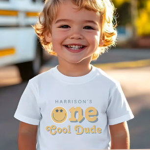 One Cool Dude Jungen Retro 1. Geburtstag Baby T-shirt