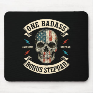 One D Bonus Stepdad Step Vater Skull Usa Flaggenva Mousepad