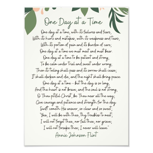 One Day At a Time Annie Johnson Flint Art Fotodruck (Vorne)