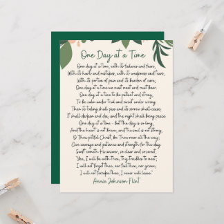 One Day At A Time Annie Johnson Flint Postcard Einladung