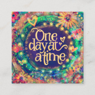 "One Day at a Time" Inspirivity Gütekarten Quadratische Visitenkarte